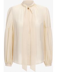 Roberto Cavalli - Blouse With Pussy Bow Neckline - Lyst