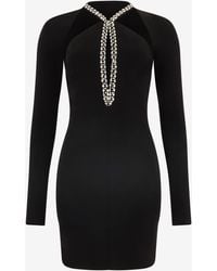 Roberto Cavalli - Mini Dress With Cut-Out And Bejeweled Neckline - Lyst
