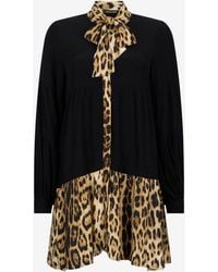 Roberto Cavalli - Leopard Print Dress Mini - Lyst
