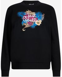 Roberto Cavalli - Sweatshirt With Floral Logo Print - Lyst