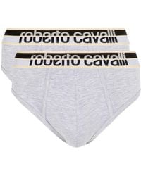 Roberto Cavalli - Two-Pack Cotton Briefs With Logo Waistband - Lyst