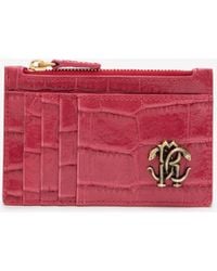 Roberto Cavalli - Crocodile-Effect Coin Purse - Lyst