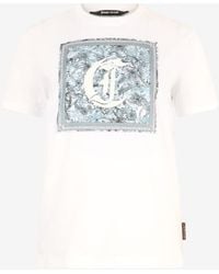 Roberto Cavalli - T-Shirt With Graphic And Jc Monogram - Lyst