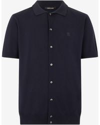 Roberto Cavalli - Knitted Polo Shirt With Monogram Rc - Lyst