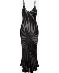 Roberto Cavalli - Slip Dress With Ray Devoré Print - Lyst