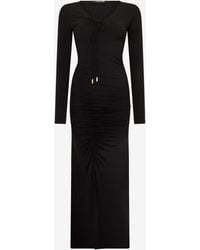 Roberto Cavalli - Ruched Midi Dress - Lyst