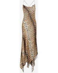 Roberto Cavalli - Kleid mit asymmetrischem saum - Lyst