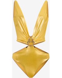 Roberto Cavalli - One-Piece Swimsuit With Serpentine Detailing - Lyst
