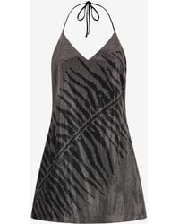 Roberto Cavalli - Mini Dress With Tigress Print - Lyst