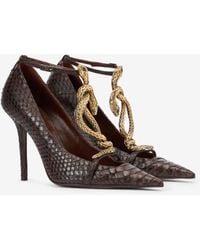 Roberto Cavalli - Scale-Pattern Pumps With Snake Motif - Lyst