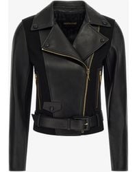 Roberto Cavalli - Leather Biker Jacket - Lyst