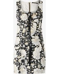 Roberto Cavalli - Mini Dress With All-Over Floral Print - Lyst