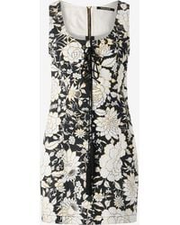 Roberto Cavalli - Mini Dress With All-Over Floral Print - Lyst