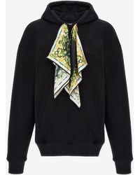 Roberto Cavalli - Sweatshirt With Laces And Lemon Snake Print Details - Lyst