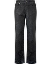 Roberto Cavalli - Jeans With Floral Pattern And Discoloration - Lyst