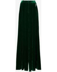 Roberto Cavalli - Tiger Tooth Wide-Leg Velvet Trousers - Lyst