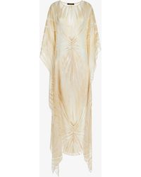 Roberto Cavalli - Satin Caftan With Ray Of Print - Lyst