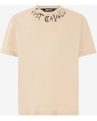Roberto Cavalli - Distressed Crew-Neck T-Shirt With Logo - Lyst