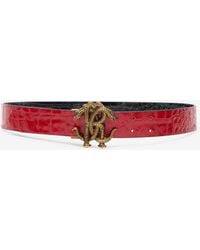 Roberto Cavalli - Reversible Belt With Mirror Snake Monogram - Lyst