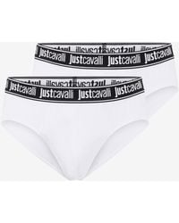 Roberto Cavalli - Cotton Briefs With Logo Waistband - Lyst