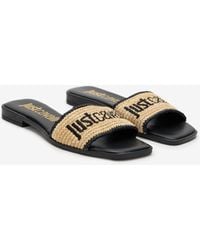 Roberto Cavalli - Sandal With Logo Detail - Lyst
