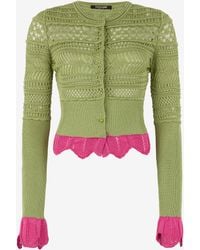 Roberto Cavalli - Knit Cardigan With Contrast Details - Lyst