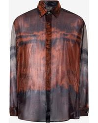 Roberto Cavalli - Mottled Effect Silk-Blend Shirt - Lyst