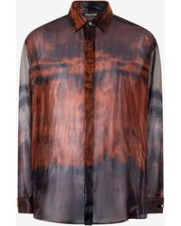 Roberto Cavalli - Mottled Effect Silk-Blend Shirt - Lyst