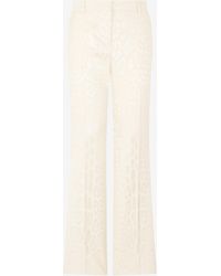 Roberto Cavalli - Ivory Trousers With Jaguar Motif - Lyst
