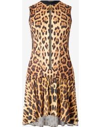 Roberto Cavalli - Mini Dress With All-Over Jaguar Skin Print - Lyst