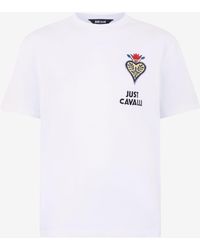 Roberto Cavalli - T-Shirt With Embroidered Logo - Lyst