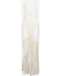 Roberto Cavalli - Slip Dress With Ray Devoré Print - Lyst