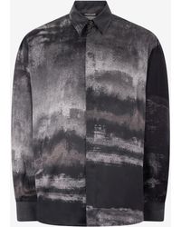 Roberto Cavalli - Used-Effect Gradient Silk Shirt - Lyst