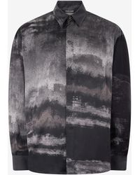 Roberto Cavalli - Used-Effect Gradient Silk Shirt - Lyst