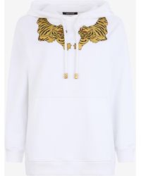 Roberto Cavalli - Sweatshirt Hoodie With Tiger Embroidery - Lyst