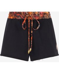 Roberto Cavalli - Sports Shorts With Python Print Waistband - Lyst