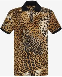 Roberto Cavalli - Printed Polo Shirt - Lyst