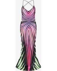 Roberto Cavalli - Ray Of Paradise Print Silk Slip Dress - Lyst