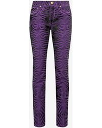 Roberto Cavalli - Vaqueros De Corte Slim Con Estampado Zebra - Lyst