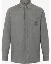 Roberto Cavalli - Cotton Shirt With Embroidered Logo - Lyst
