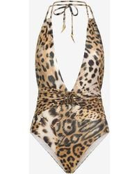 Roberto Cavalli - Jaguar Skin Printed One-Piece Swimsuit - Lyst
