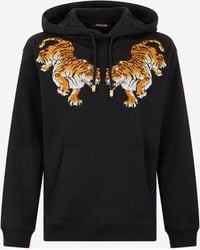 Roberto Cavalli - Hooded Sweatshirt With Tiger Embroidery - Lyst