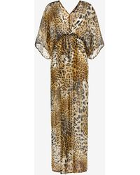 Roberto Cavalli - Long Kaftan With Jaguar Skin Print - Lyst