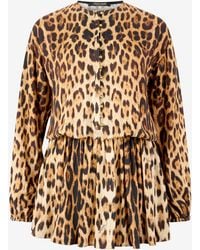 Roberto Cavalli - Short Dress With Jaguar Skin Print - Lyst