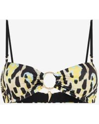 Roberto Cavalli - Jaguar-Print Bikini Top - Lyst