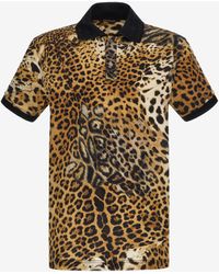 Roberto Cavalli - Printed Polo Shirt - Lyst