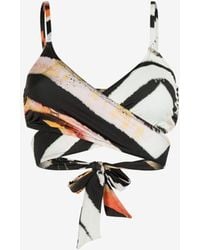 Roberto Cavalli - Zebra-print Wrap Bikini Top - Lyst