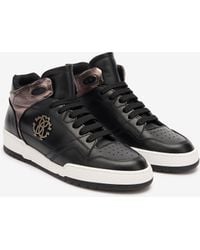 Roberto Cavalli - High-Top Sneakers With Laminated Insert - Lyst