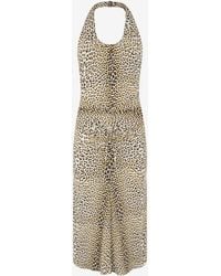 Roberto Cavalli - Pop Jaguar Print Midi Dress - Lyst