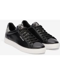 Roberto Cavalli - Leather Sneaker With Snakeskin-Effect Detail - Lyst